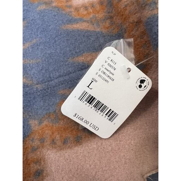 Free People Printed Jacquard Ruby Fleece Jacket Sz L NWT Oversized Boho Shacket - Picture 3 of 8